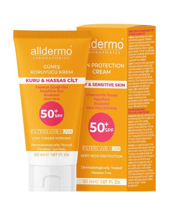 Alldermo Kuru ve Hassas Cilt Bakım Kremi SPF50 50 ML